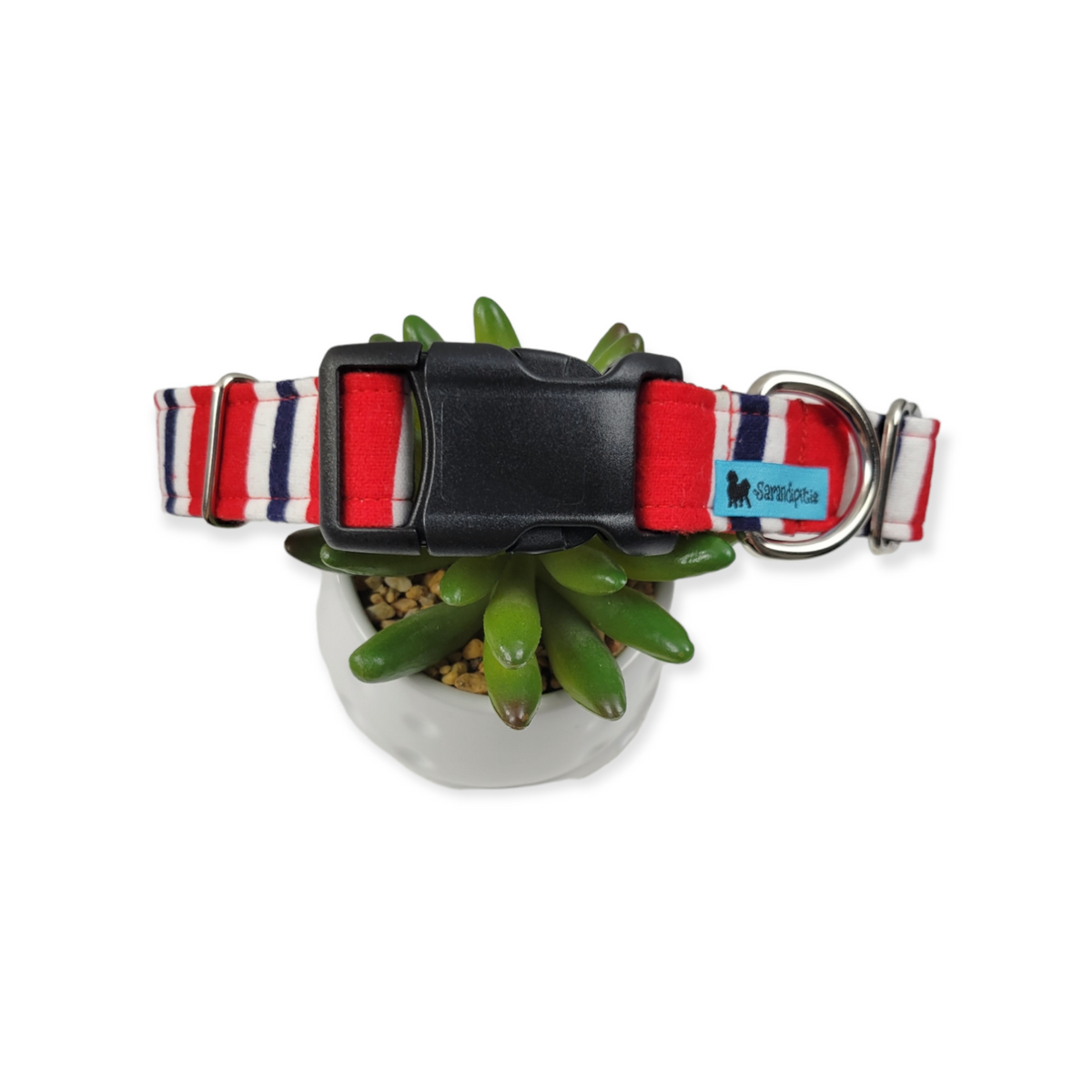 Nautical Stripes Dog collar (Large)
