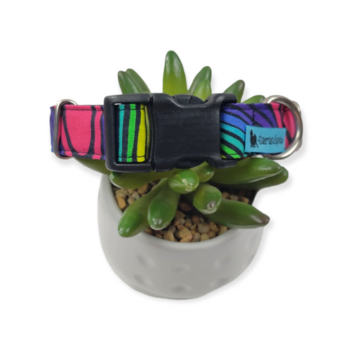 70's Psychedelic Black Dog Collar (Medium)