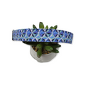 Faceted Geo Blue Dog collar (Large)