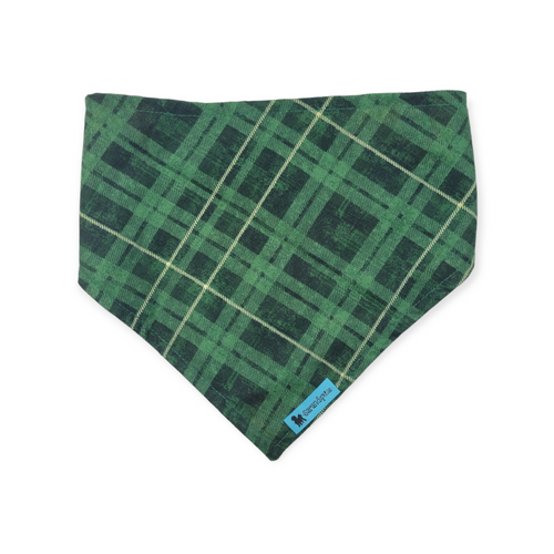 Baylor/Green Plaid Reversible Velcro Bandana #3 (Medium)