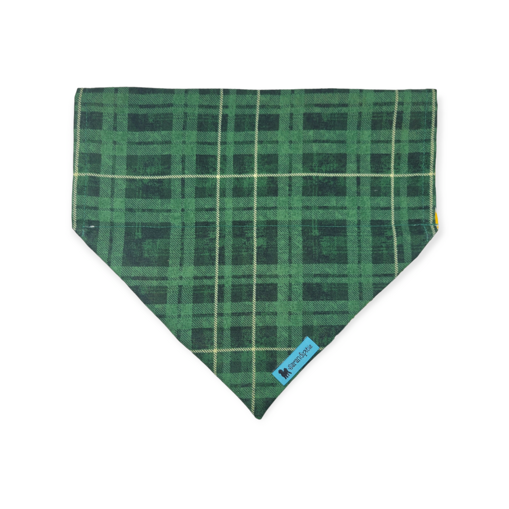 Baylor/Green Plaid Reversible Slide-on Bandana #2 (Medium)