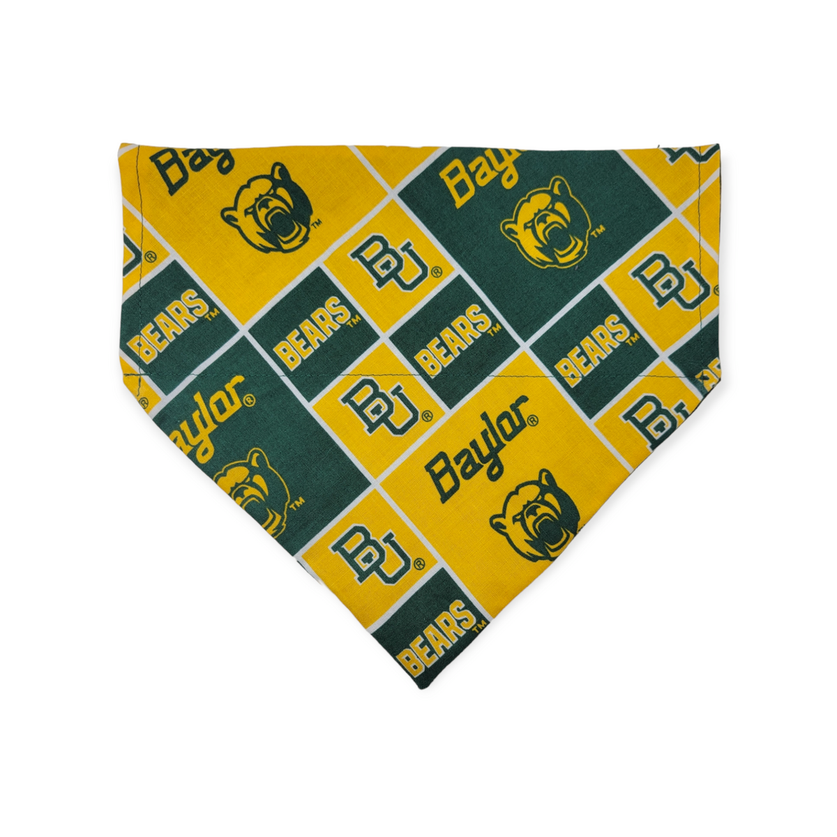 Baylor/Green Plaid Reversible Slide-on Bandana #2 (Medium)