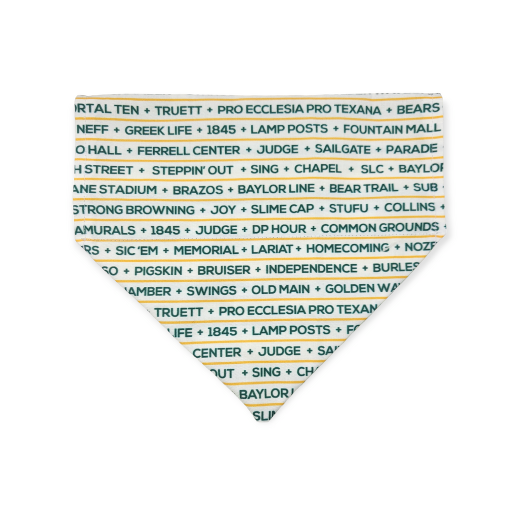 Baylor Traditions/Green & Yellow Stripes Reversible Slide-on Bandana (Medium)