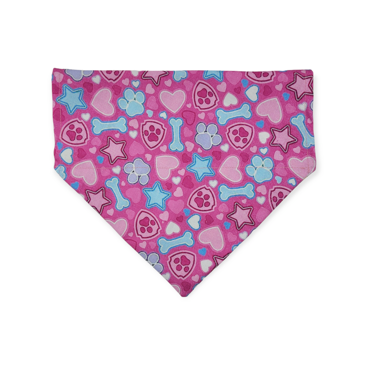 Pink Craft Beer/Love Paws Reversible Slide-on Bandana (Medium)