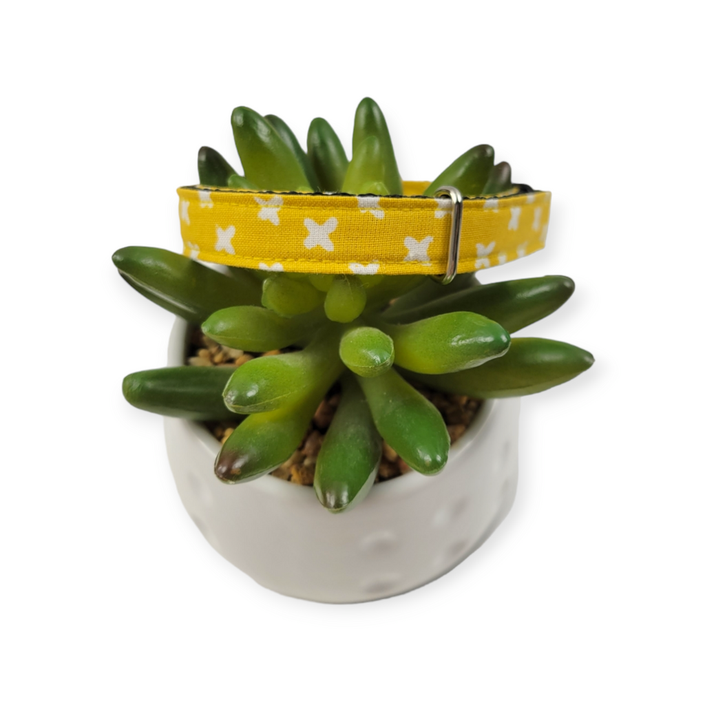 Yellow Mudcloth Kitty Collar (X-Small)