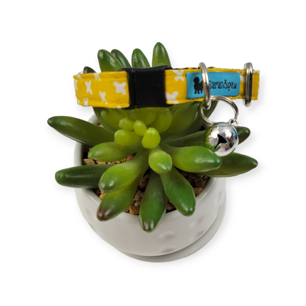 Yellow Mudcloth Kitty Collar (X-Small)