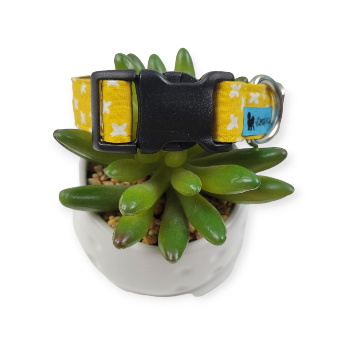 Yellow Mudcloth Dog collar (Small, 3/4" wide)