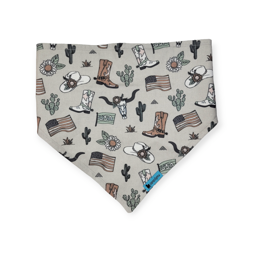 Little Cowboy/Gray Plaid Velcro Bandana (Large)