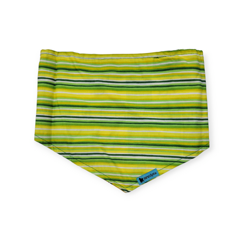 Baylor/Green & Yellow Stripes Tie-on Bandana (Medium)