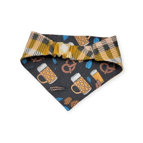 Bavarian Pretzels & Beer/Mustard Slip-on Scrunchie Bandana (Small)