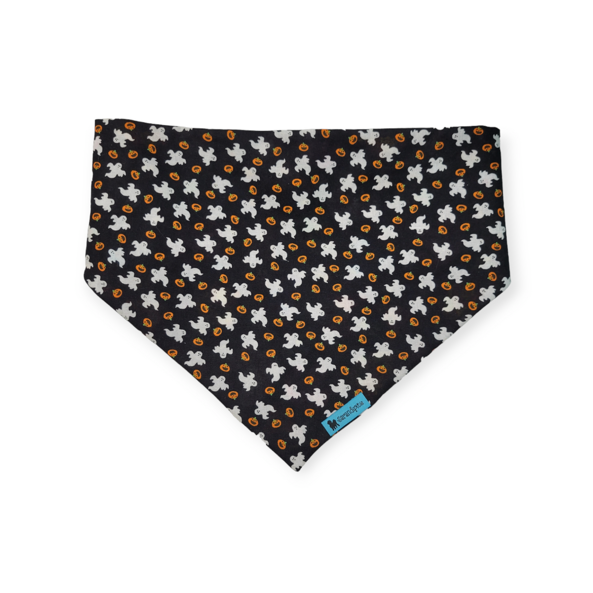 Ghosts/Dog Sugar Skull Slip-on Scrunchie Bandana (Large/X-Large)