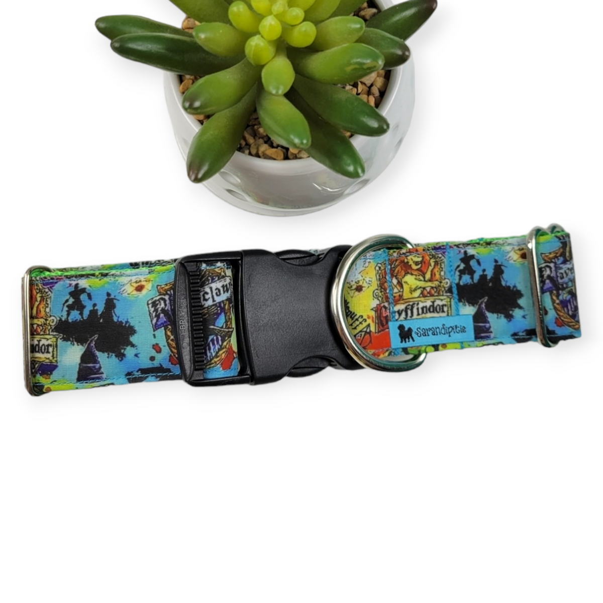 Wizard Watercolor Dog Collar (Large, 1.5" wide)