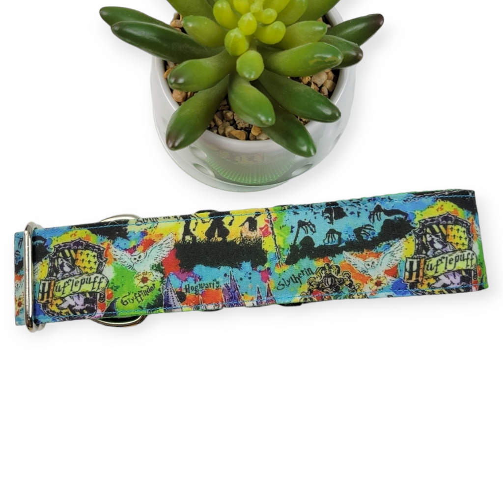 Wizard Watercolor Dog collar (Large, 1.5" wide)