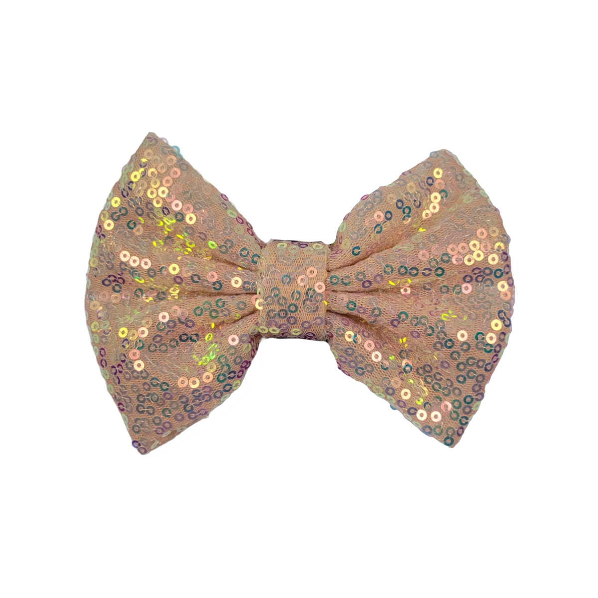 Peach Sequin Bowtie - 5"