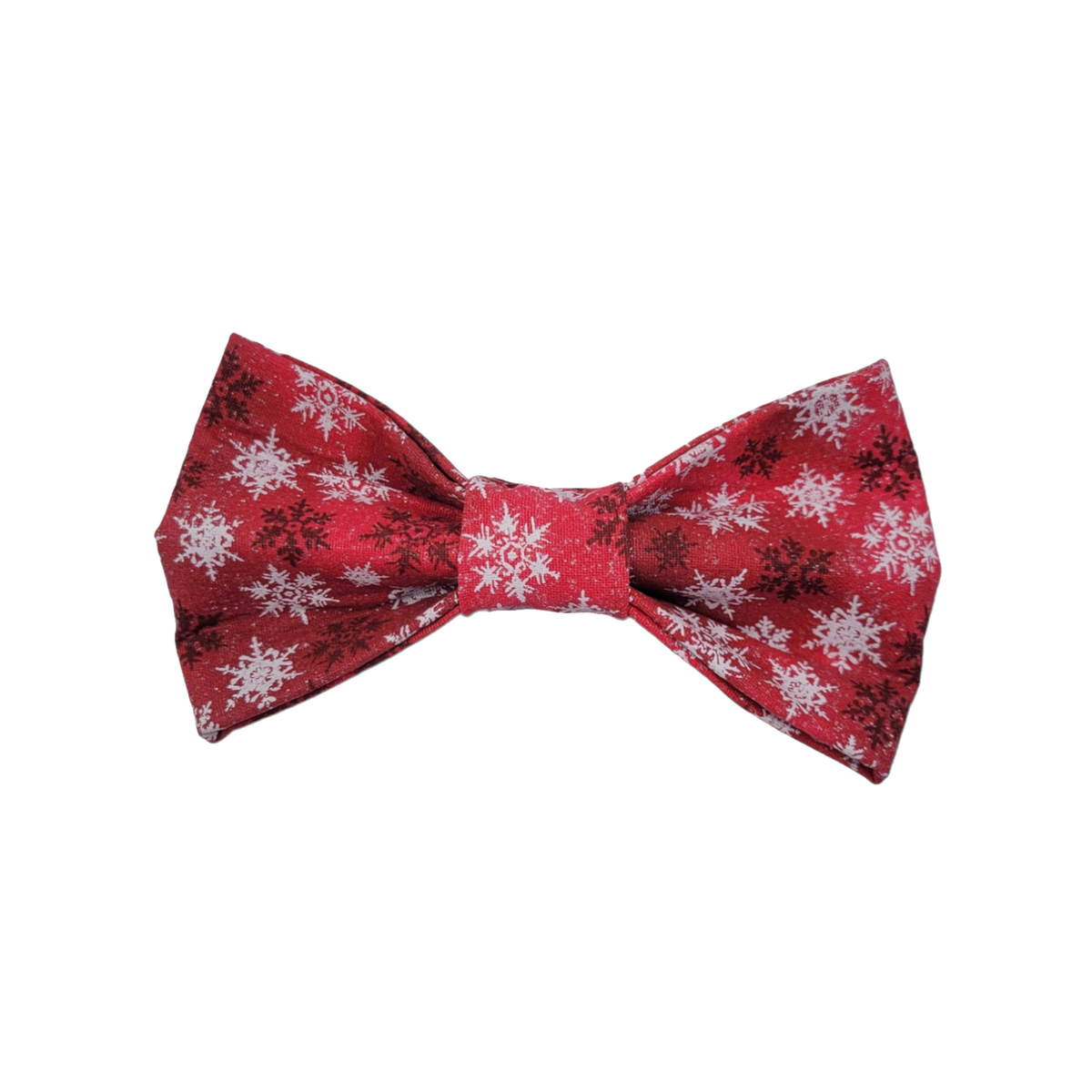 Red Snowflakes Houndstooth Bowtie - 5"