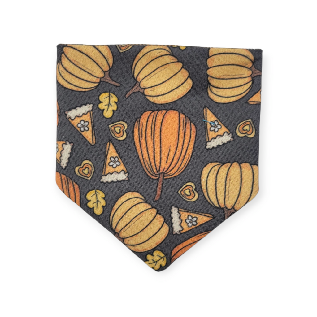 Retro Pumpkin Spice/Fall Plaid Slip-on Scrunchie Bandana (XX-Small)