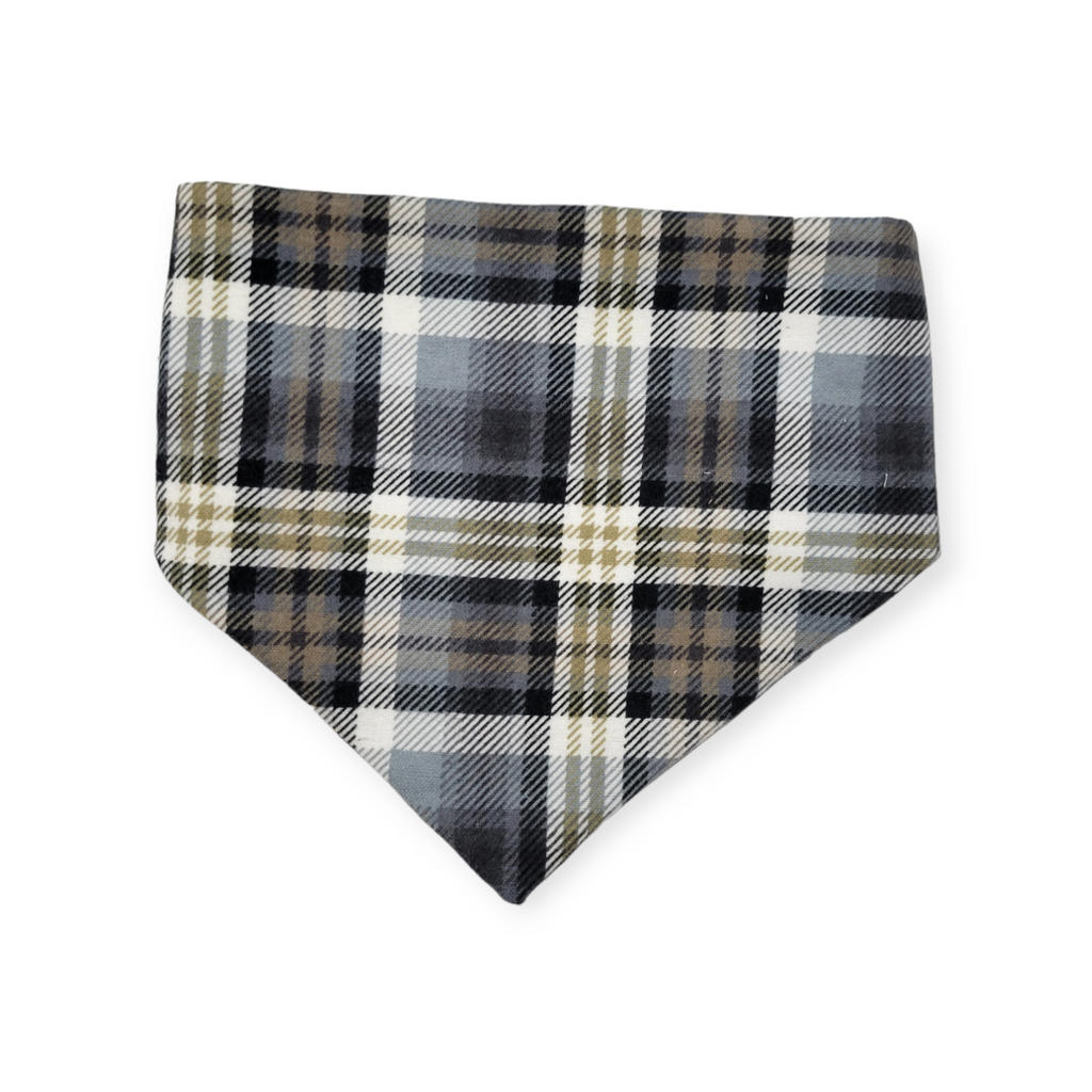 Lick or Treat/Plaid Slip-on Scrunchie Bandana (Large)