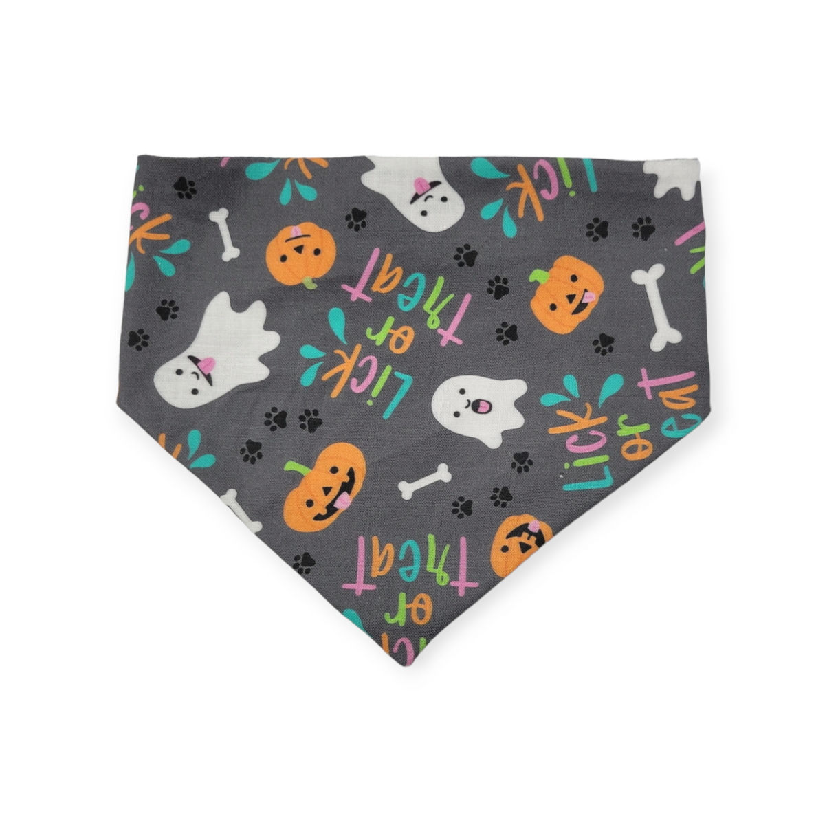 Lick or Treat/Plaid Slip-on Scrunchie Bandana (Small)