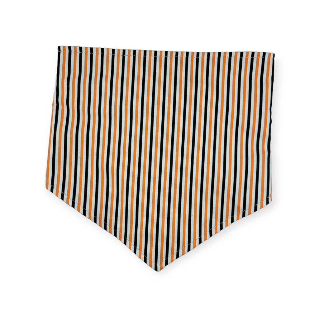 Candy Corn/Halloween Stripes Reversible Tie-on Bandana  (Large)