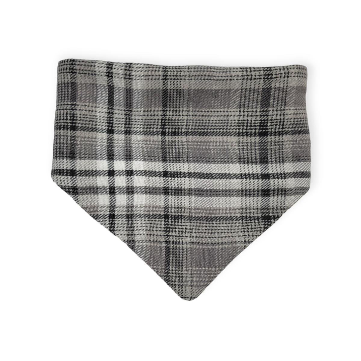 Spiderwebs/ Gray Plaid Slip-on Scrunchie Bandana (Small)