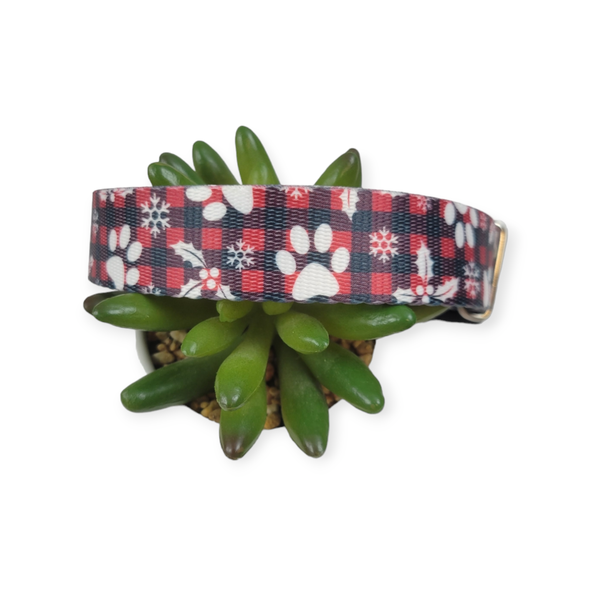 Christmas Plaid Dog Collar (Large)
