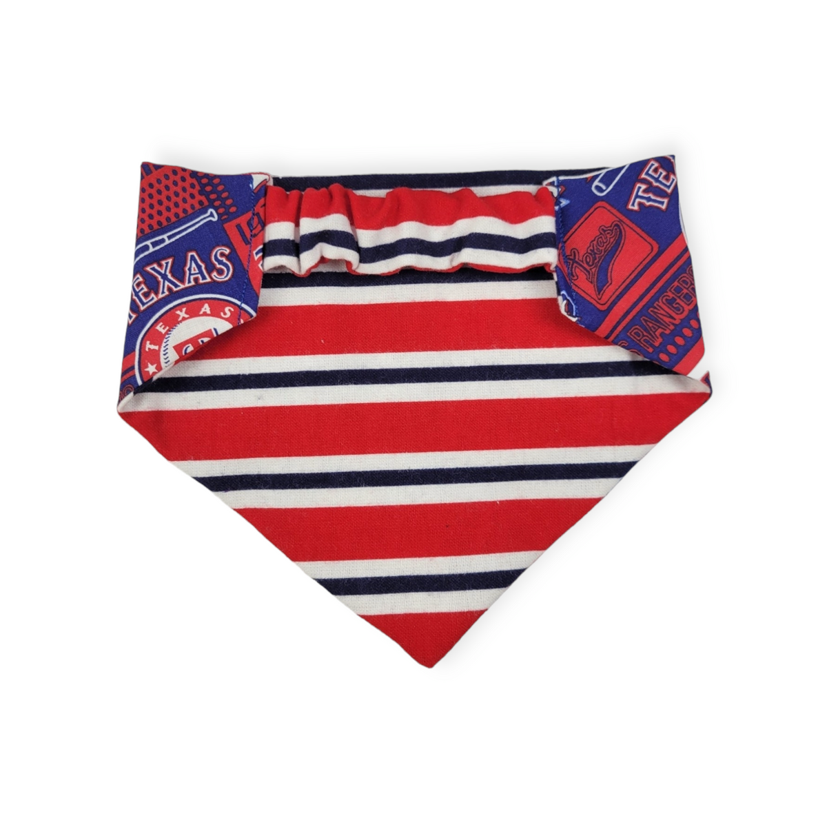 Rangers/Nautical Stripe Slip-on Scrunchie Bandana (Small)