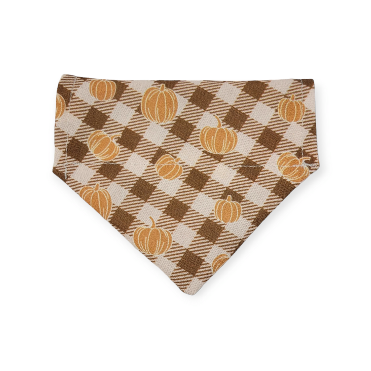 Fall Doodles/Pumpkin Plaid Reversible Slide-on Bandana (XX-Small)