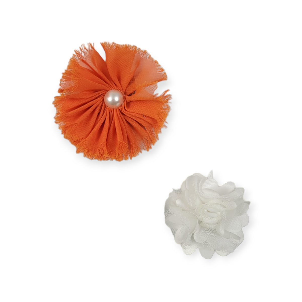 Orange & White Collar Flower Set