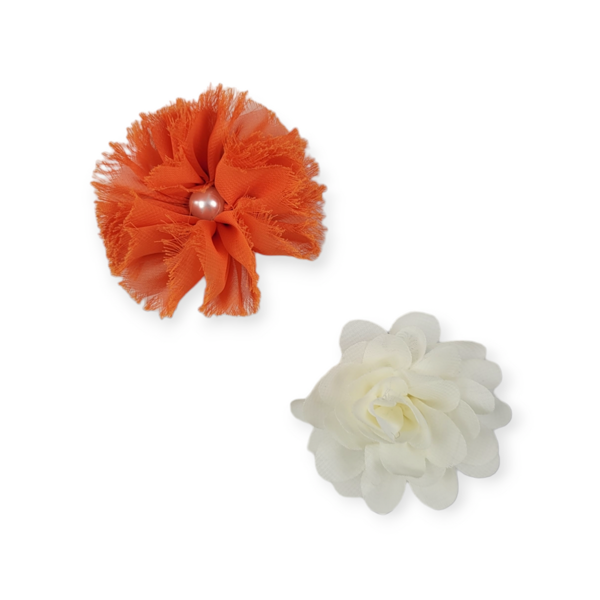 Orange & White  Collar Flower Set