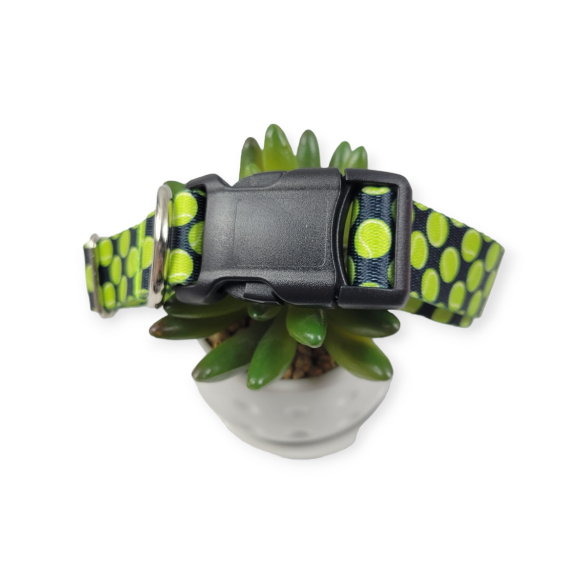 Tennis Balls Dog Collar (Medium, 1" wide)