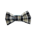 Gray & Tan Plaid Bowtie - 4"