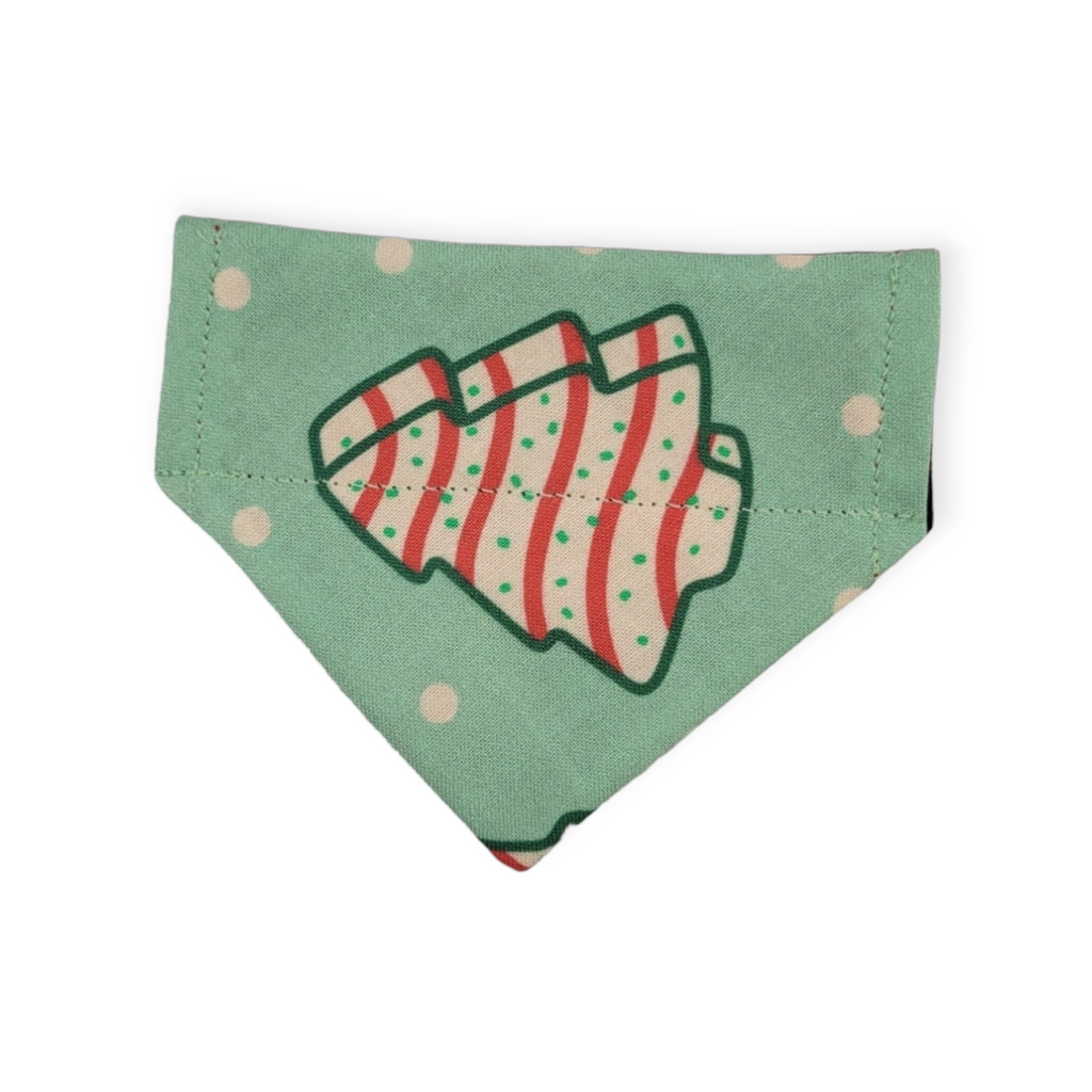 Christmas Snack Cakes/Buffalo Plaid Slide-on Bandana #2 (XX-Small)