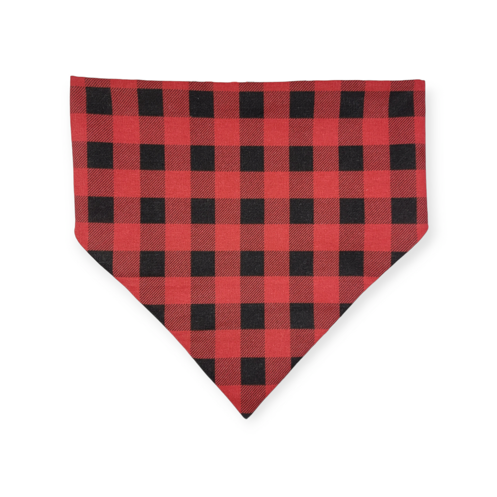 Christmas Snack Cakes/Buffalo Plaid Slip-on Scrunchie Bandana (Large/X-Large)