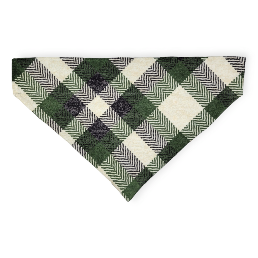 Cookie Tester/Green Plaid Slide-on Bandana (X-Large)