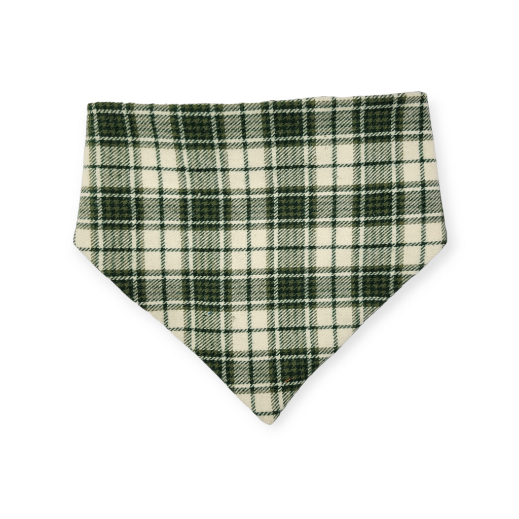 Christmas Tree Farm/Green Plaid Slip-on Scrunchie Bandana (Large/X-Large)