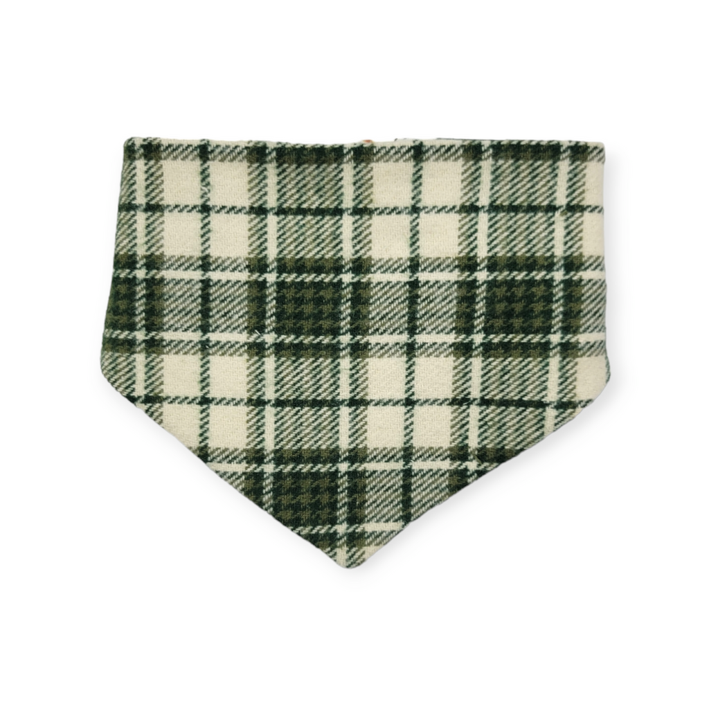 Christmas Tree Farm/Green Plaid Slip-on Scrunchie Bandana (X-Small/Small)
