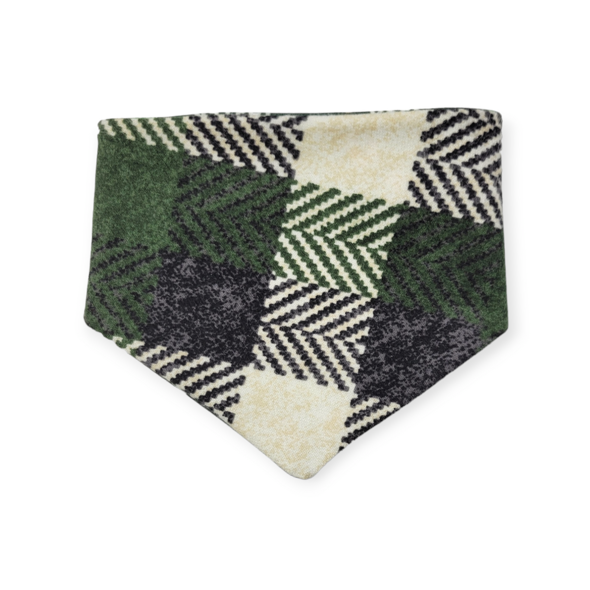 Cookie Tester/Green Plaid Slip-on Scrunchie Bandana (X-Small)