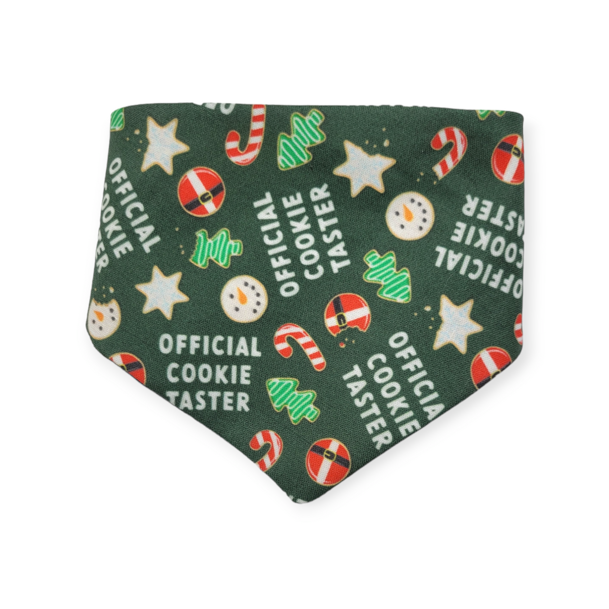 Cookie Tester/Green Plaid Slip-on Scrunchie Bandana (X-Small)