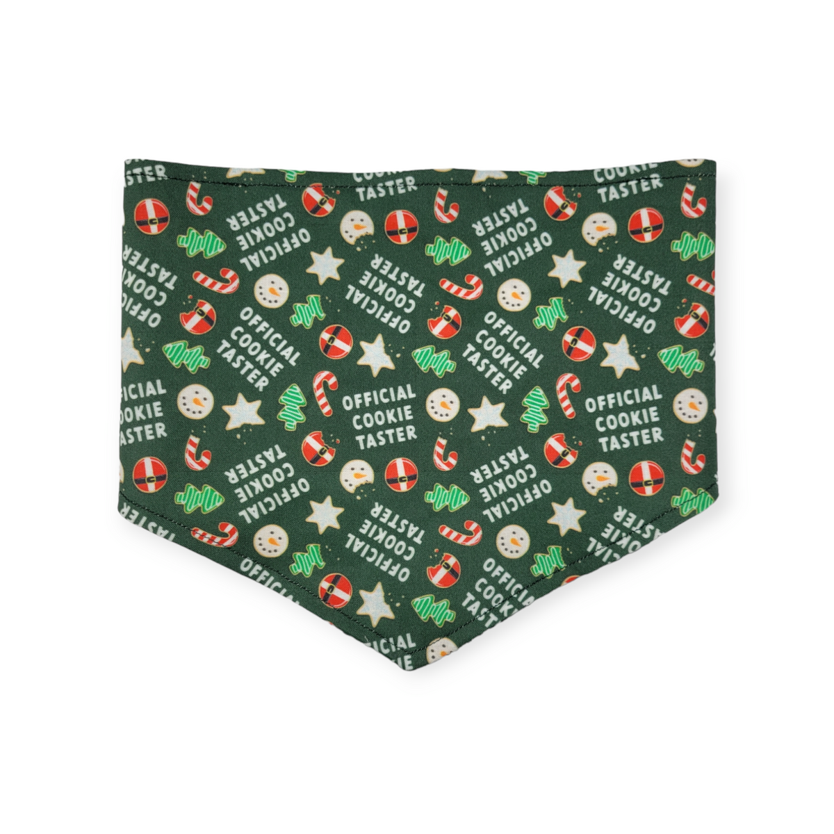 Cookie Tester/Green Plaid Reversible Tie-on Bandana (Medium)