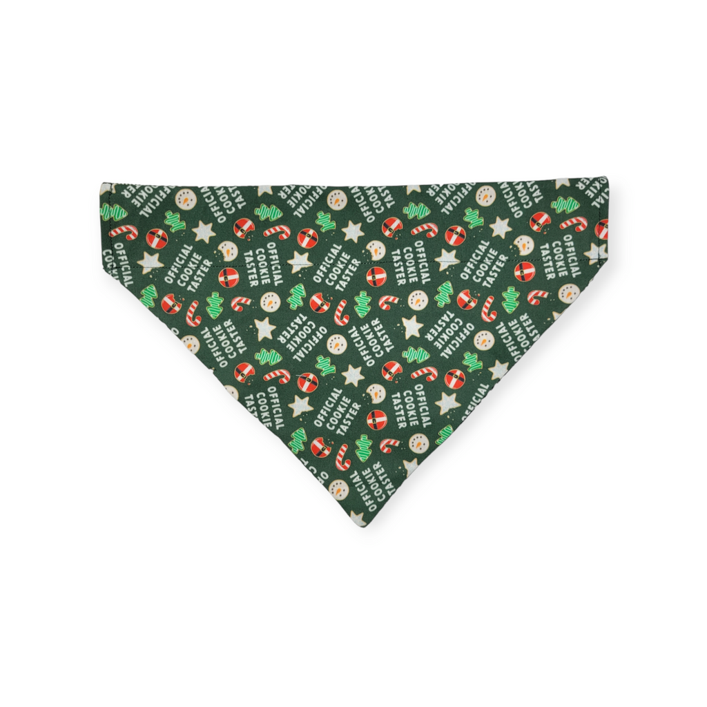Cookie Tester/Green Plaid Reversible Slide-on Bandana (Large)