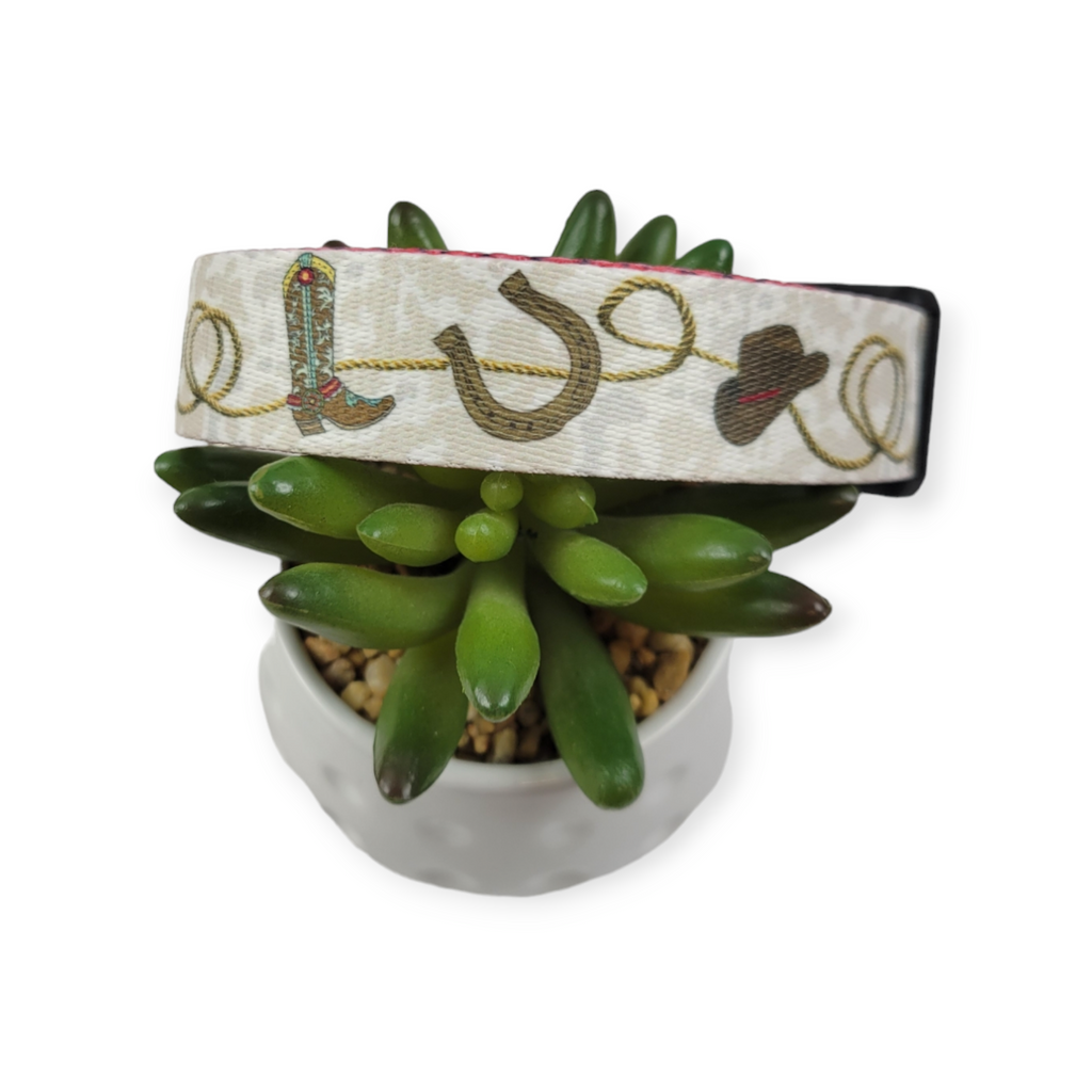 Cowboy Up Dog Collar (Medium, 1" wide)