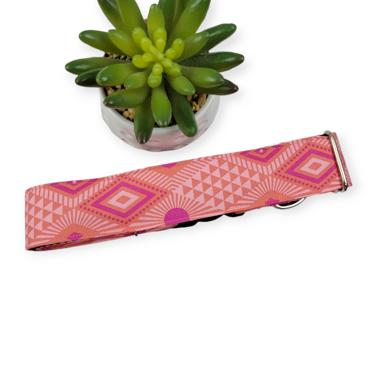 Lucy Diamonds in Coral Dog Collar (X-Large, 1.5" wide)