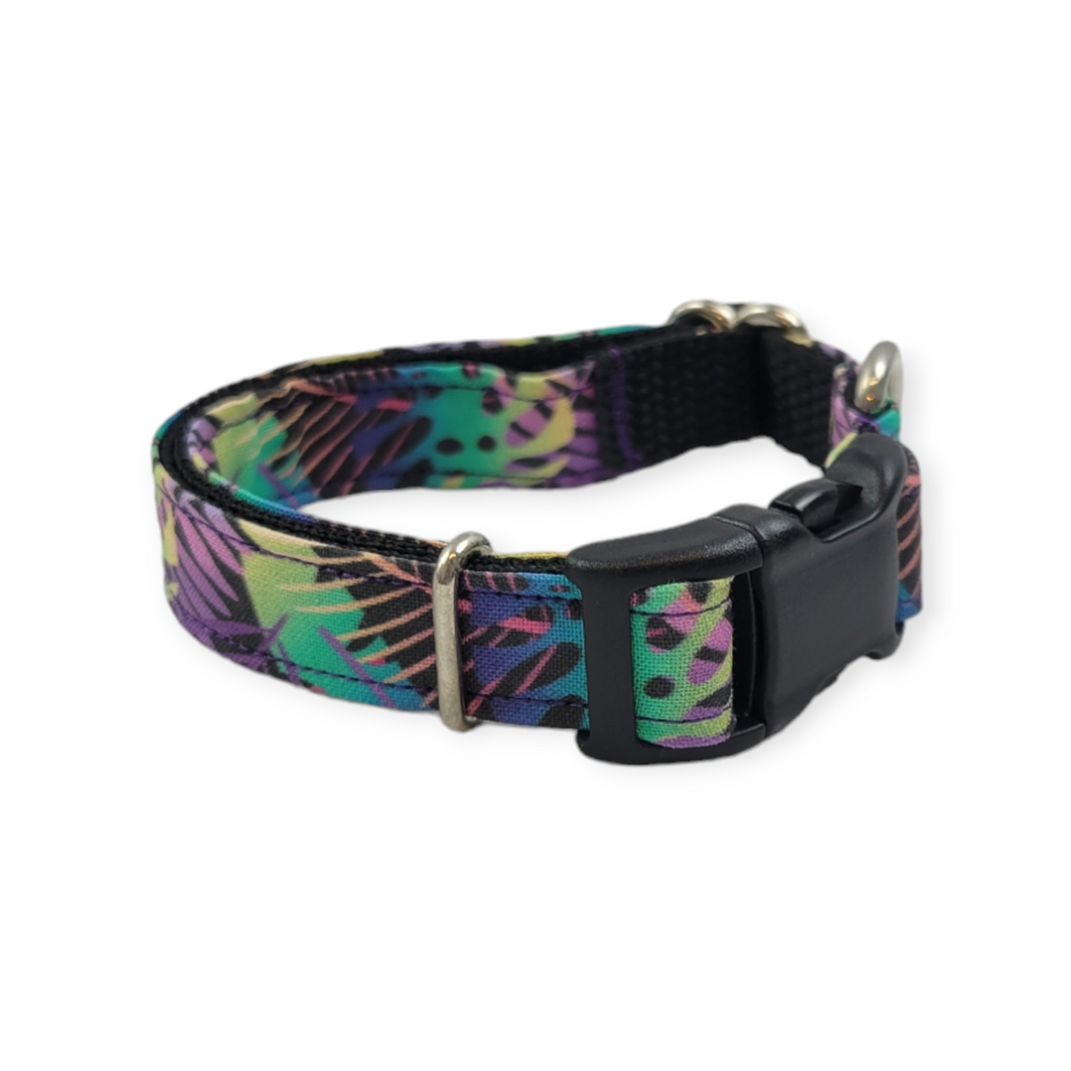 Tropical Leaves Dog Collar (Medium)