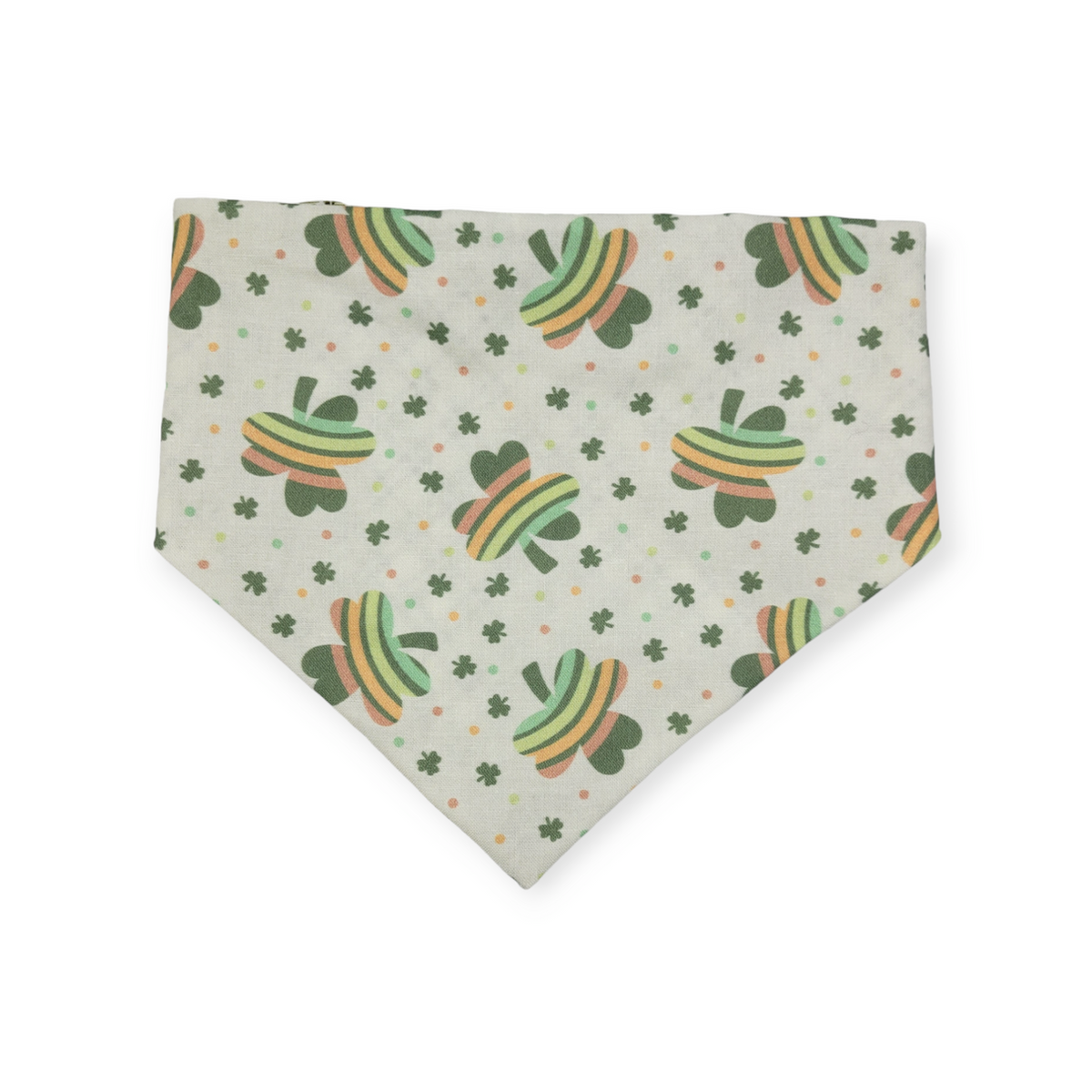 Rainbow Shamrock/Green Plaid Slip-on Scrunchie Bandana (Small/Medium)