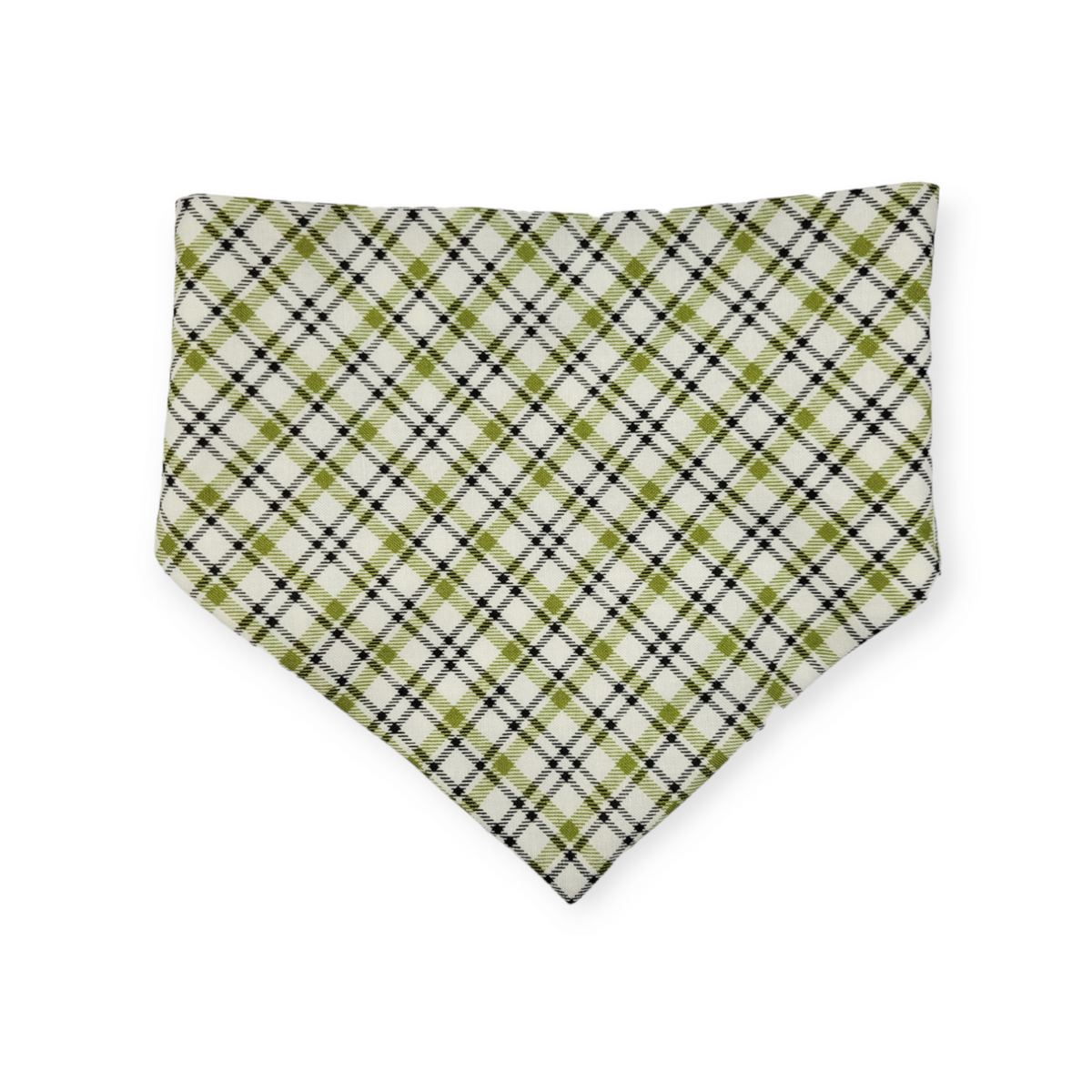 Rainbow Shamrock/Green Plaid Slip-on Scrunchie Bandana (Small/Medium)