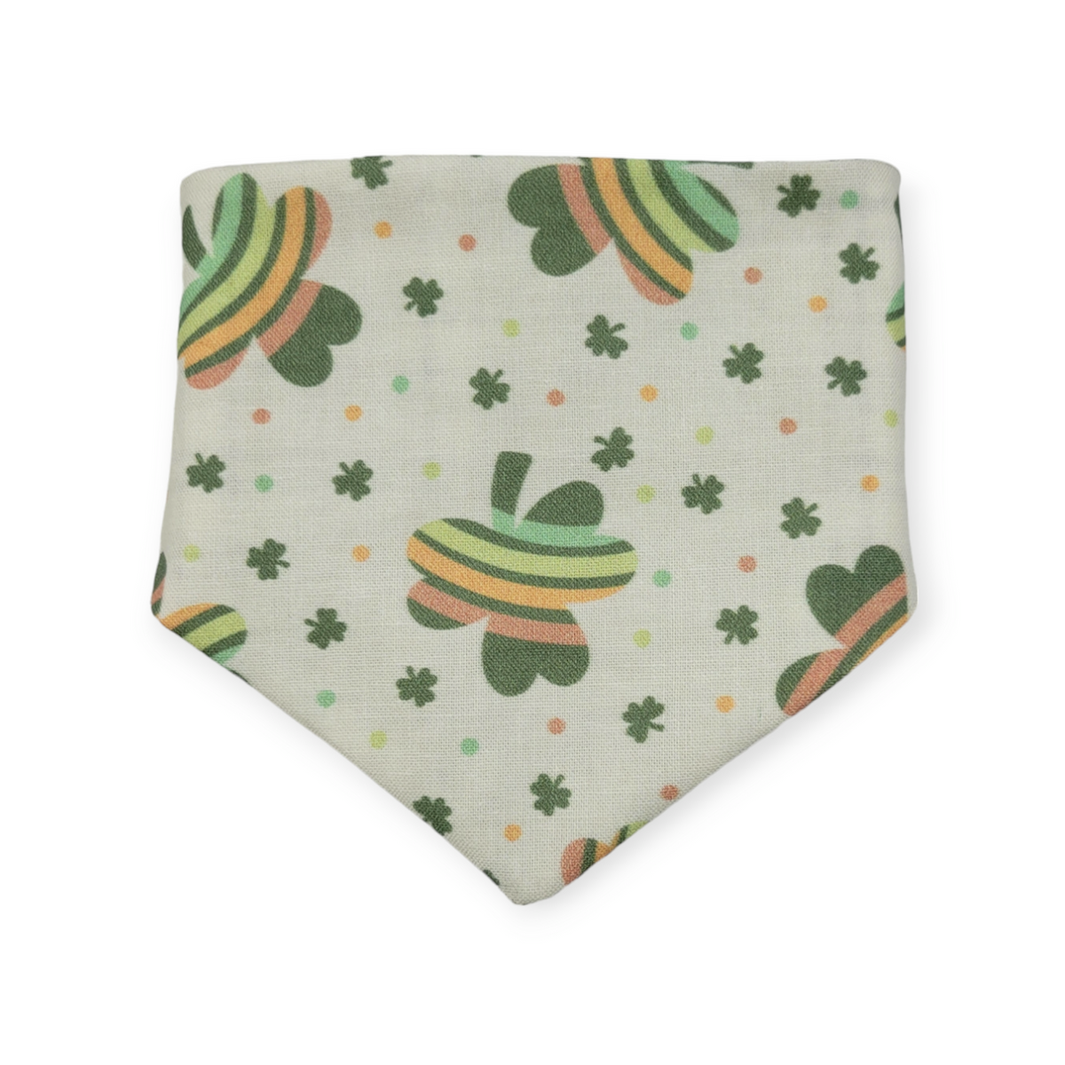Rainbow Shamrock/Green Plaid Slip-on Scrunchie Bandana (X-Small/Small)