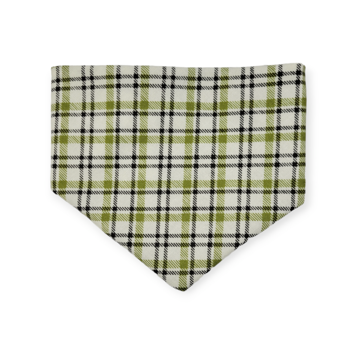 Rainbow Shamrock/Green Plaid Slip-on Scrunchie Bandana (X-Small)