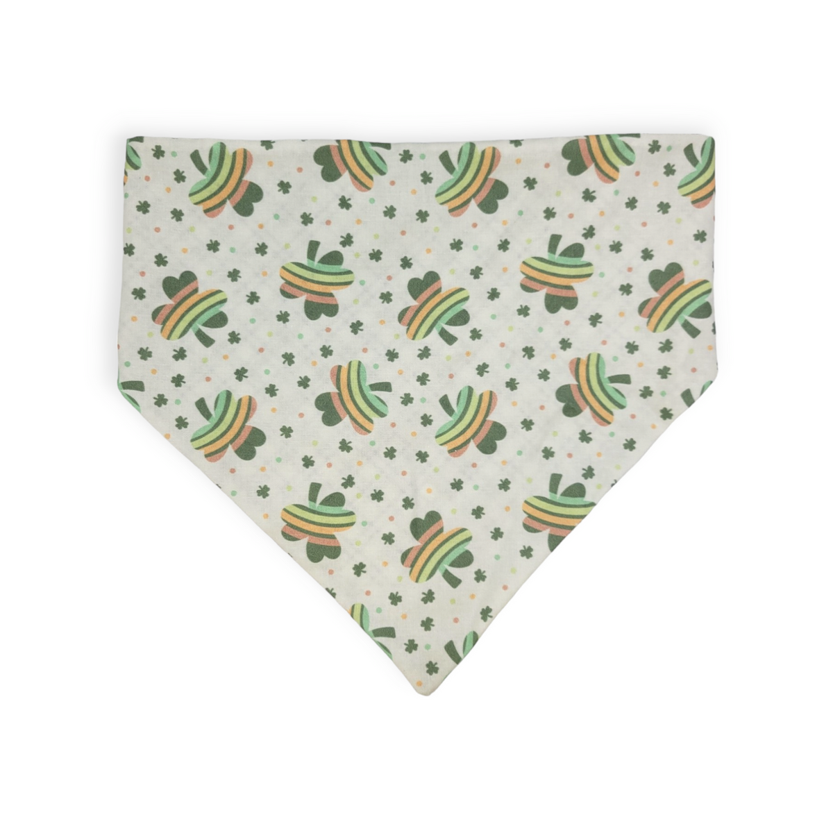 Rainbow Shamrock/Green Plaid Slip-on Scrunchie Bandana (X-Large)