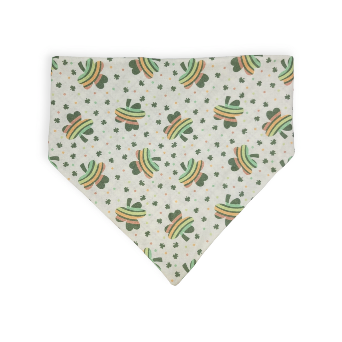 Rainbow Shamrock/Green Plaid Slip-on Scrunchie Bandana (Large/X-Large)