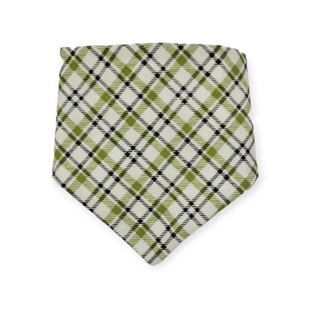 Rainbow Shamrock/Green Plaid Slip-on Scrunchie Bandana (XX-Small)